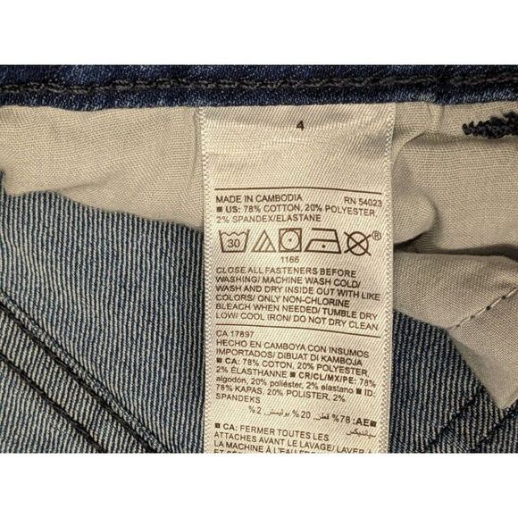 (3/$35) Old Navy Womens Size 4 Super Skinny Mid Rise Whiskered Denim Blue Jeans - Picture 5 of 10